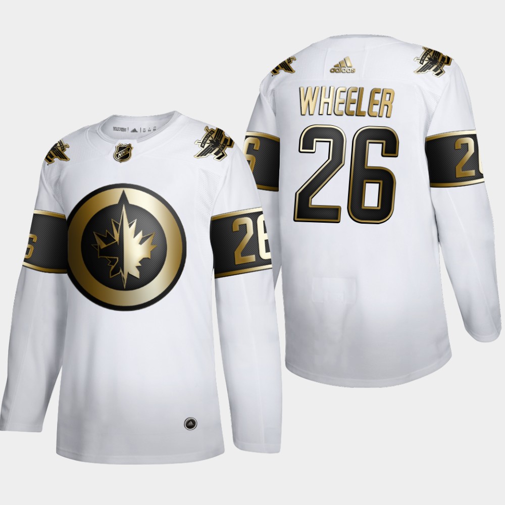 Men Winnipeg Jets #26 Blake Wheeler Adidas White Golden Edition Limited Stitched NHL Jersey